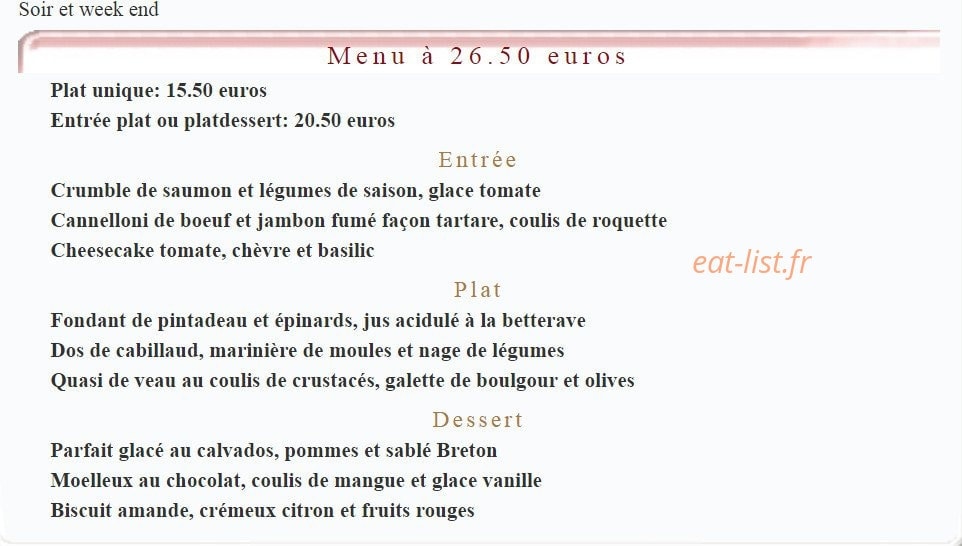 Bistrot "48" — carte page 1