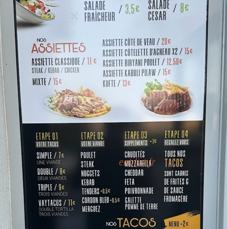 Cesson Food — carte page 1