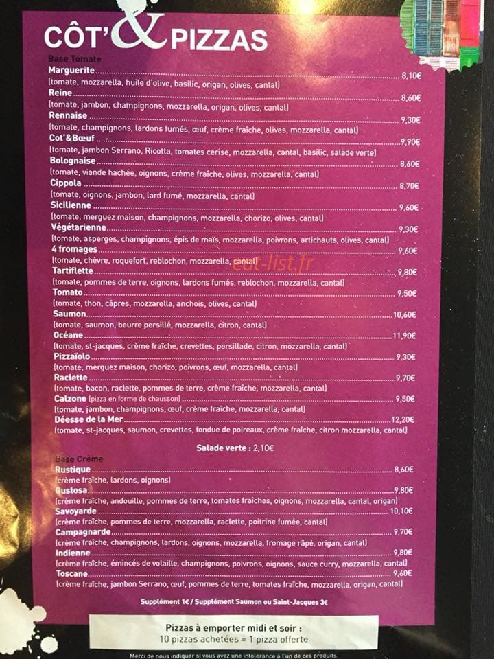 Côt’ & Bœuf — carte page 3