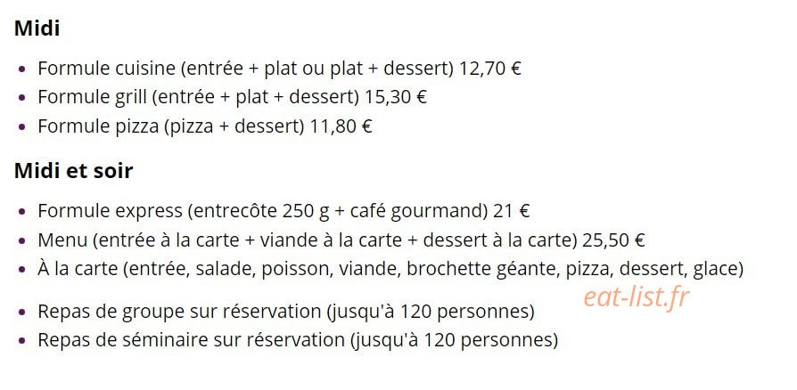 Côt’ & Bœuf — carte page 1