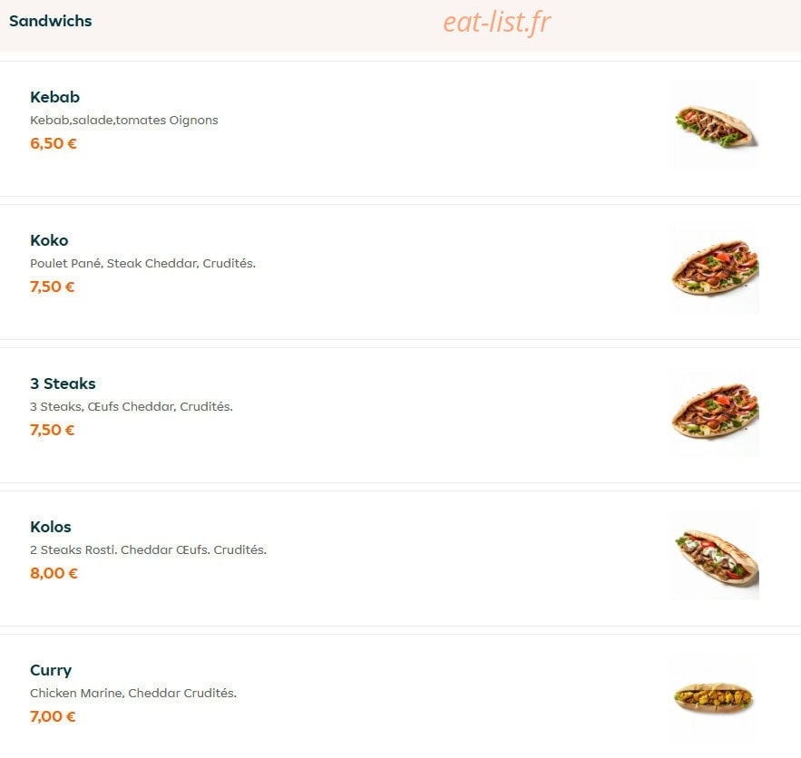 Koko food — carte page 7