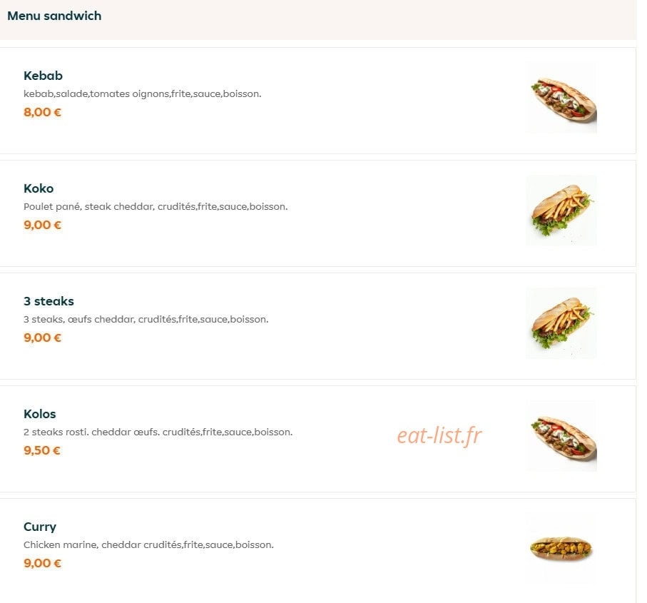 Koko food — carte page 4