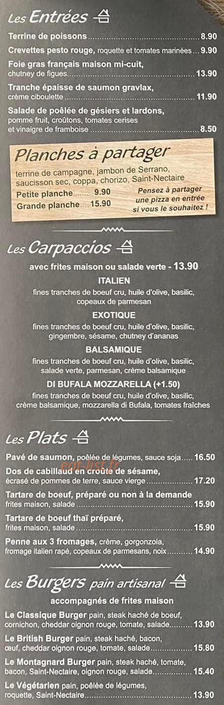 Le Cosy — carte page 1