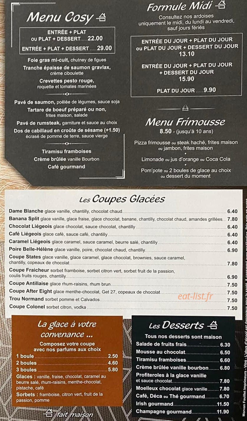 Le Cosy — carte page 3