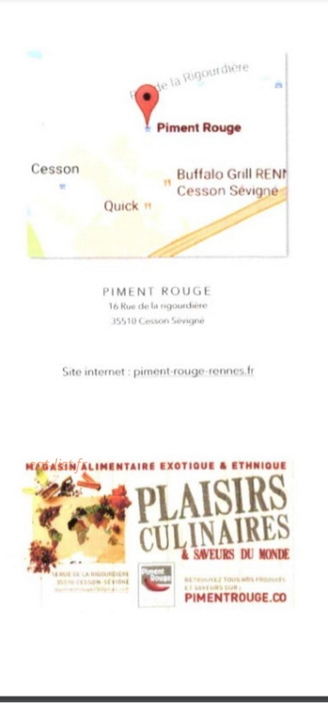 Les Baguettes de Piment Rouge — carte page 6