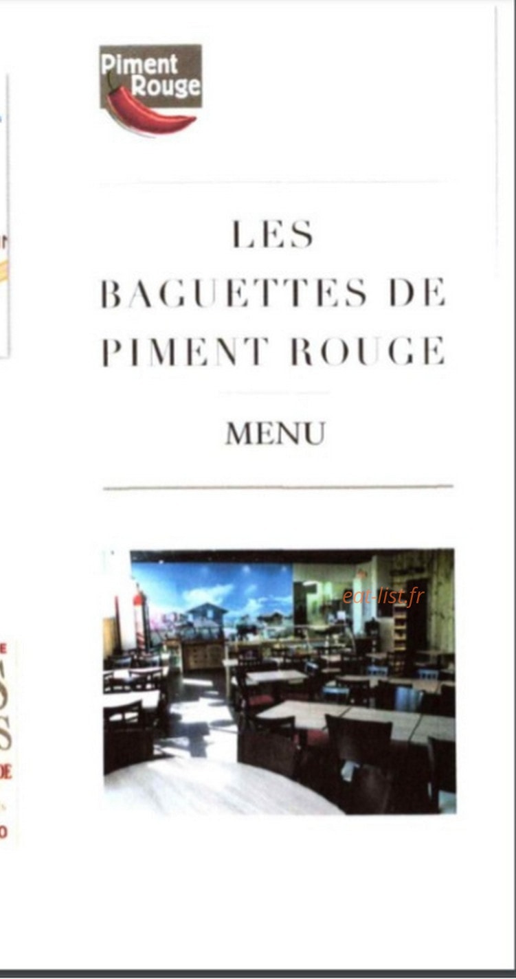 Les Baguettes de Piment Rouge — carte page 1