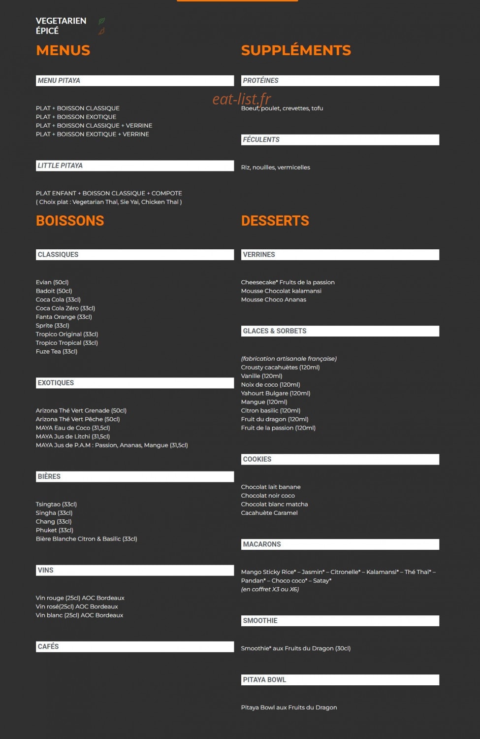 Pitaya — carte page 2