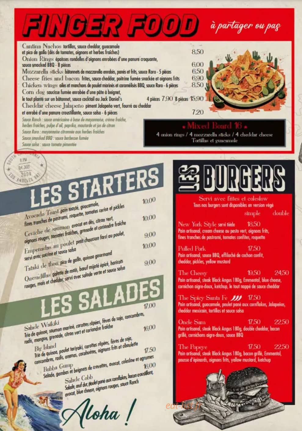Cantina Factory — carte page 1