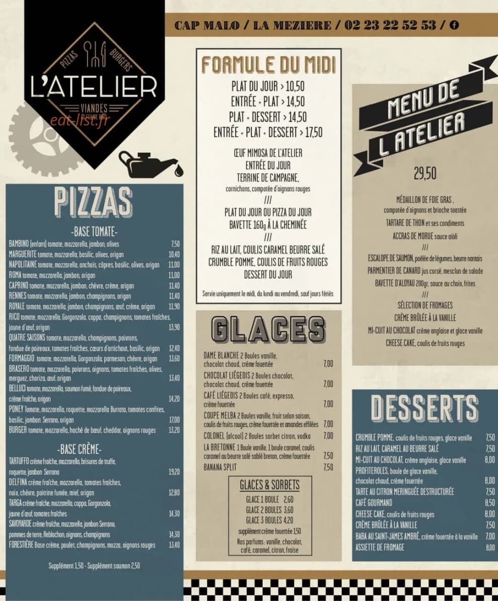 L'Atelier — carte page 2