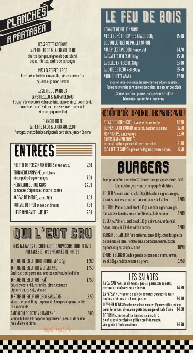 L'Atelier — carte page 1