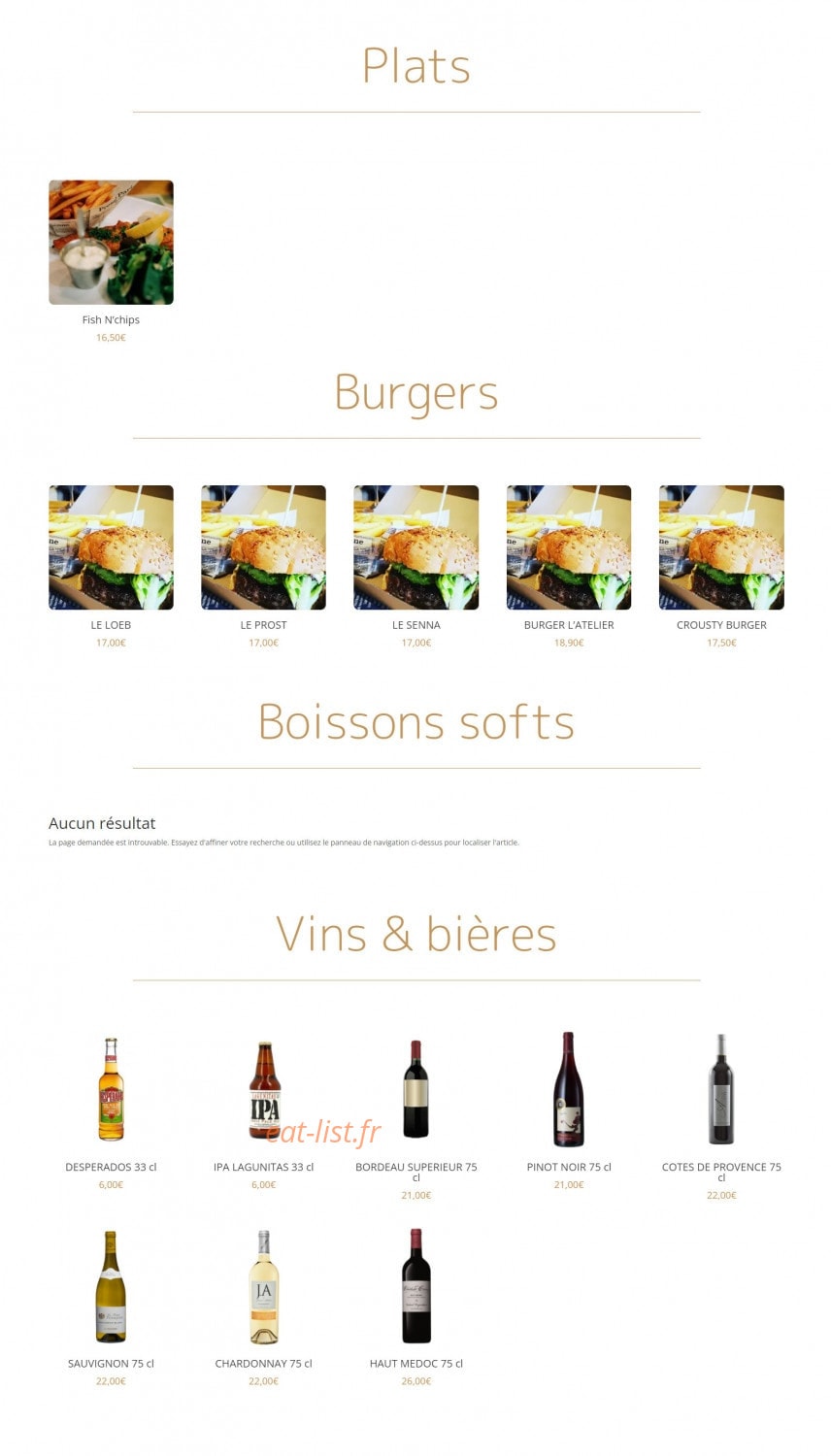 L'Atelier — carte page 6