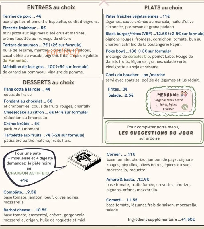 Corner Bistro — carte page 4