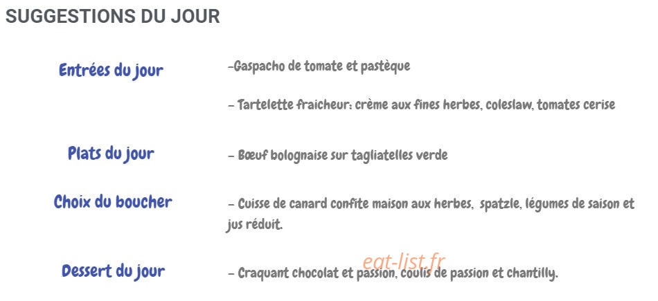 Corner Bistro — carte page 3