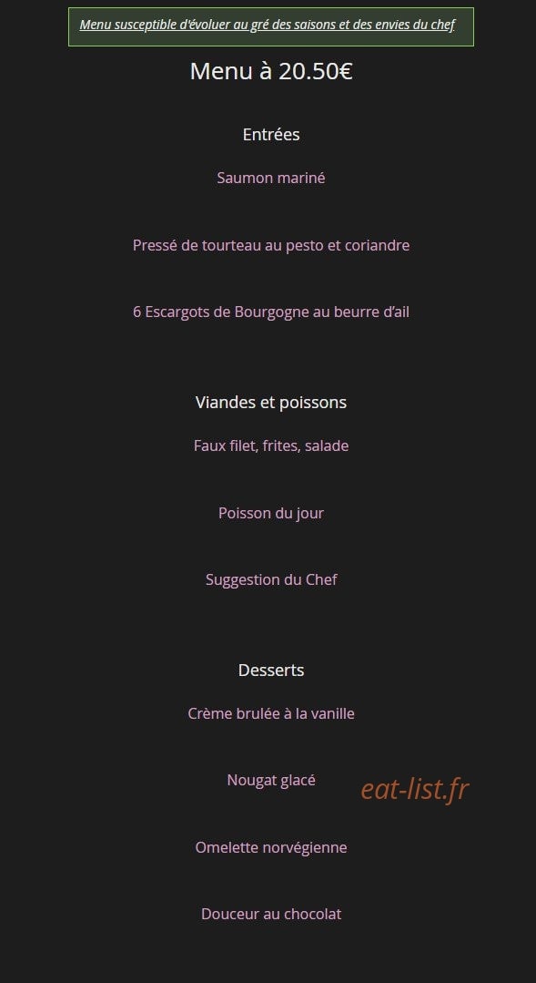 Le Jardin D'Hiver — carte page 2