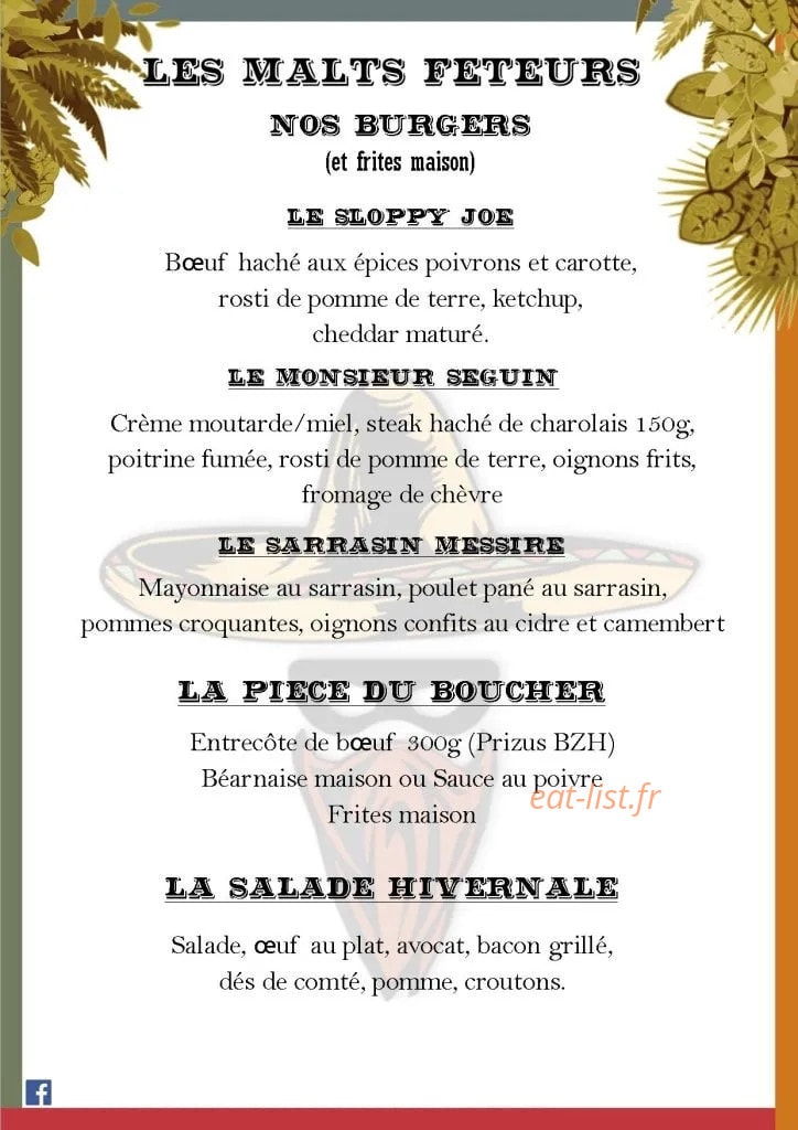 Les Malts Fêteurs — carte page 1