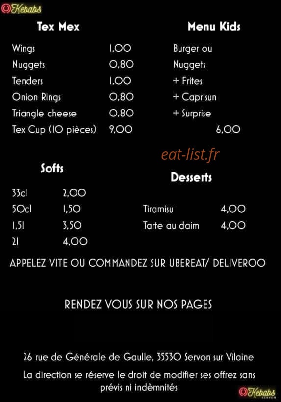 O'kebabs — carte page 2