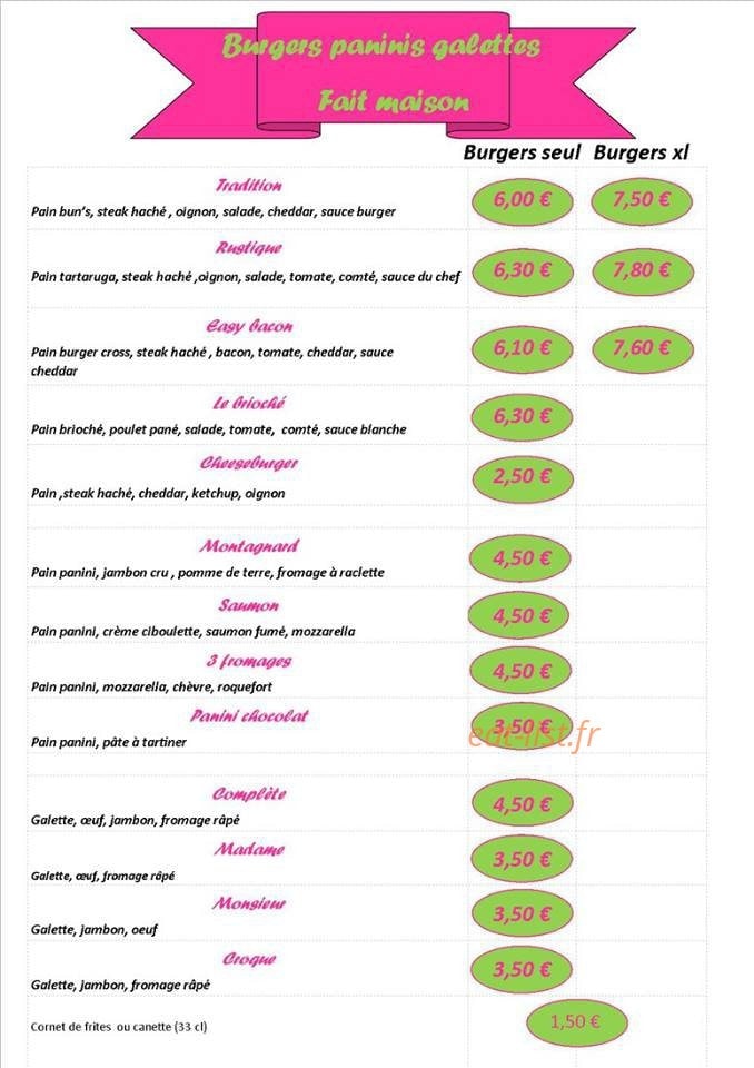 La P'Tite Ferme — carte page 2