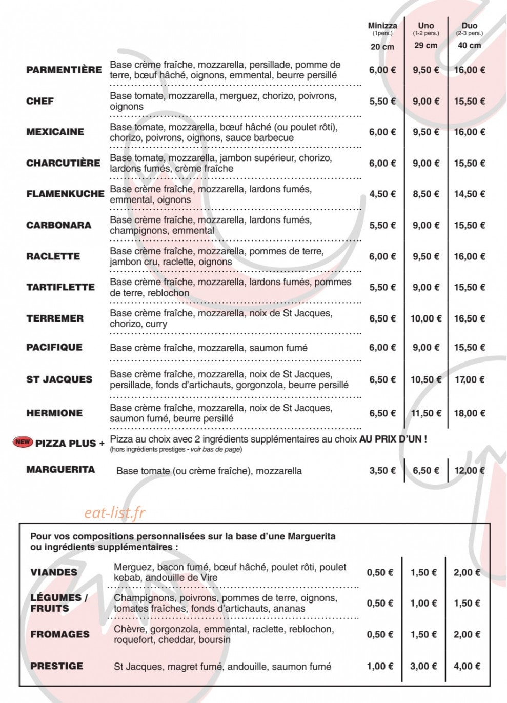 Pizza Plus — carte page 2