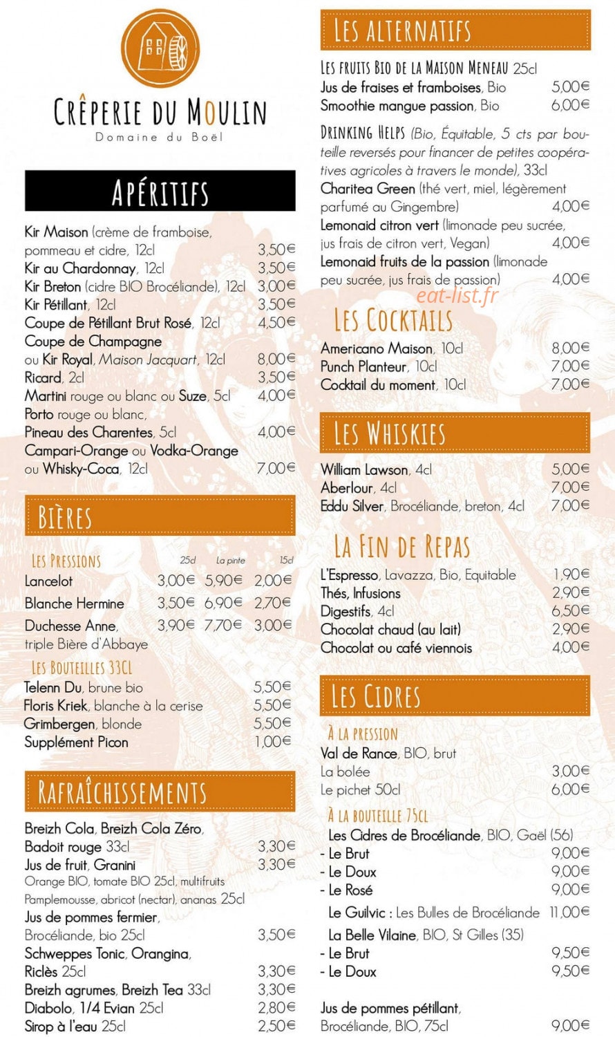 Crêperie du Moulin — carte page 4