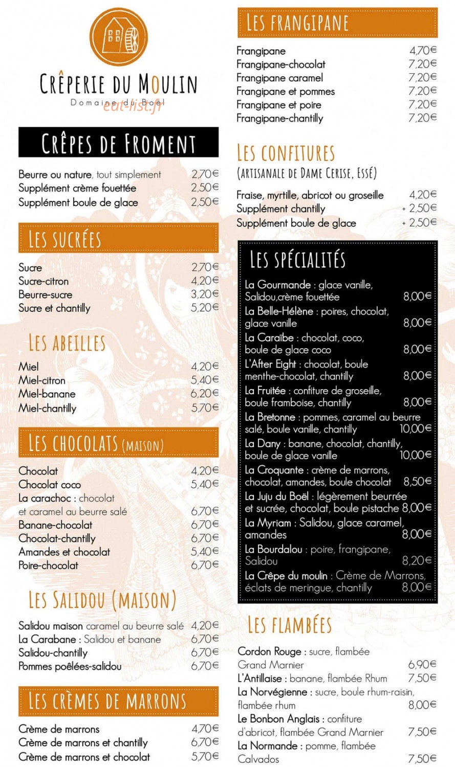 Crêperie du Moulin — carte page 2