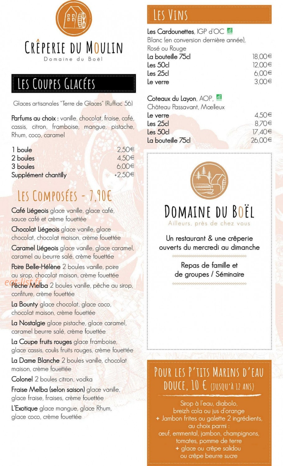 Crêperie du Moulin — carte page 3