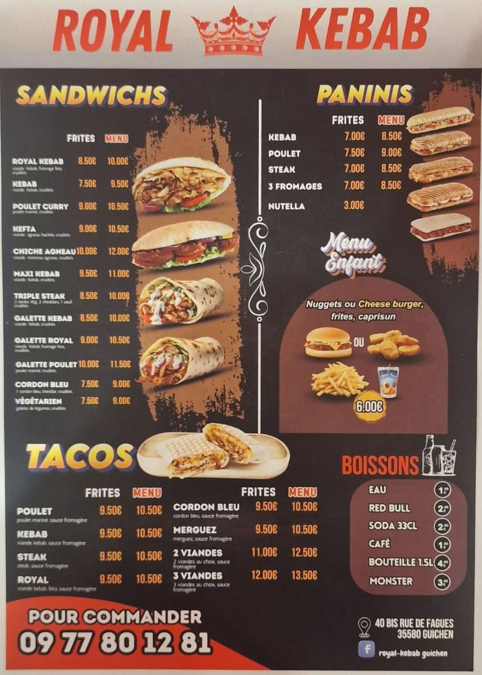 Royal Kebab — carte page 1