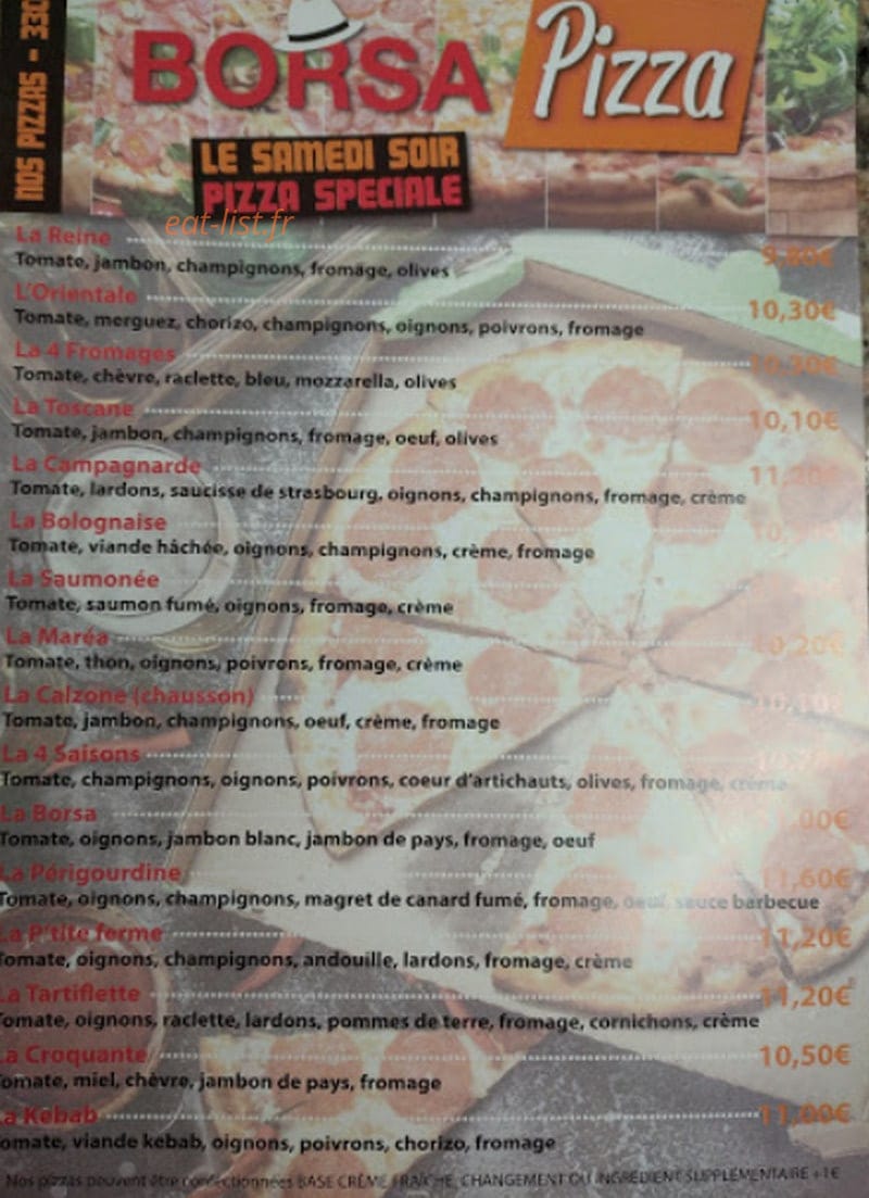 Borsa Pizza à Guignen - menu et photos