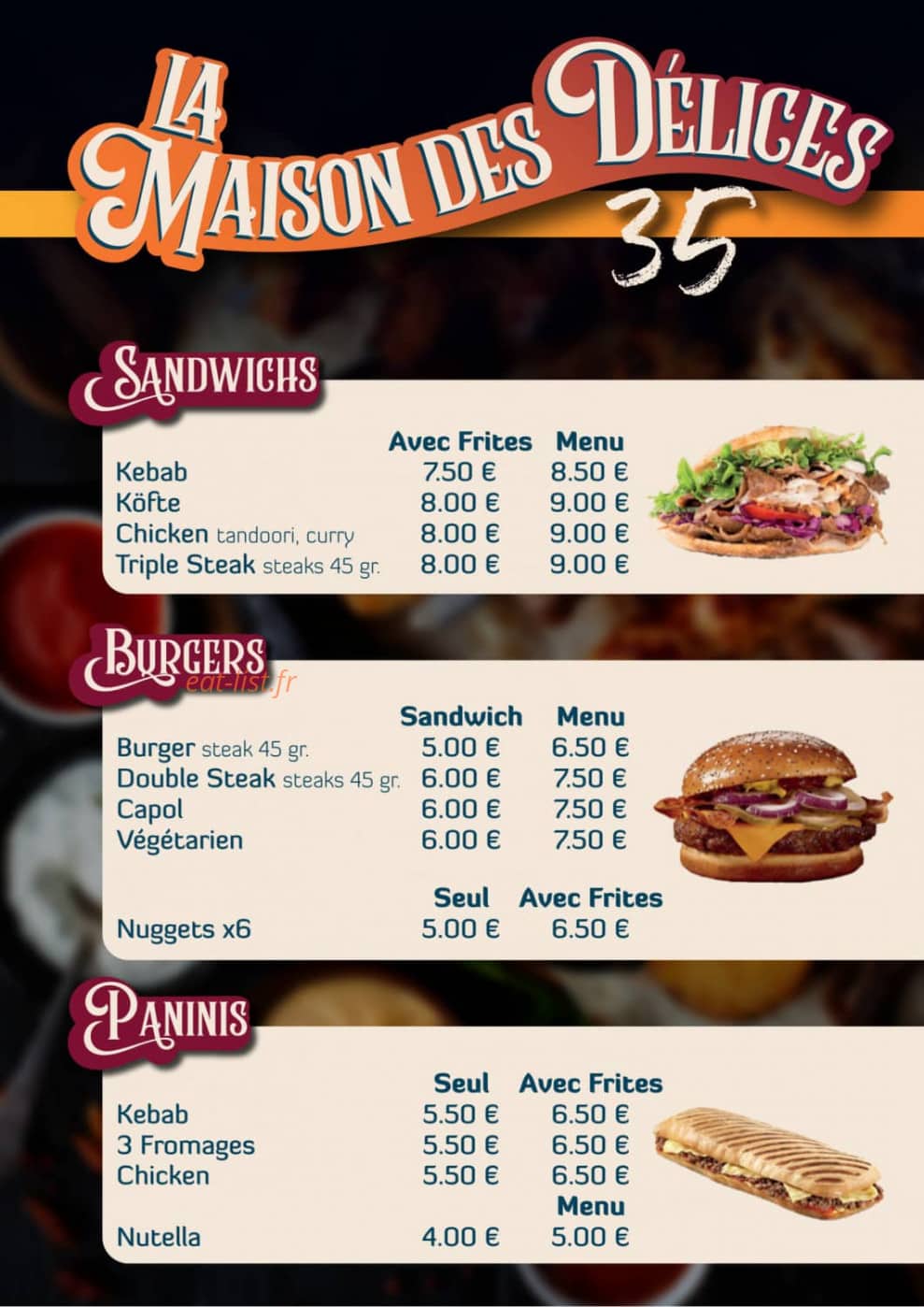 Maison des Délices — carte page 1