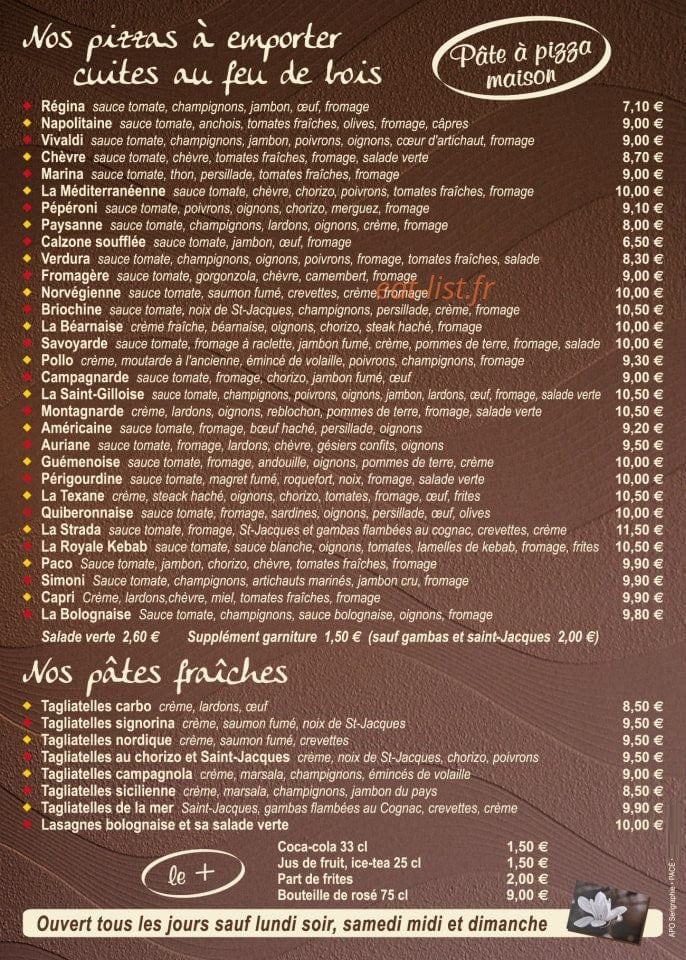 La Strada — carte page 2
