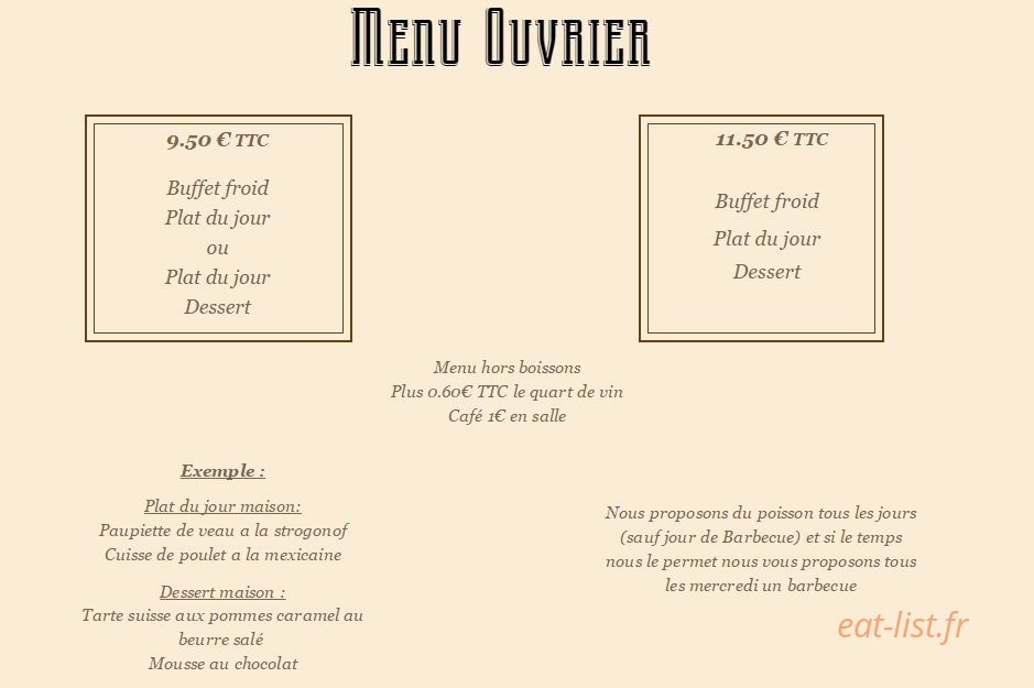Le Relais — carte page 1