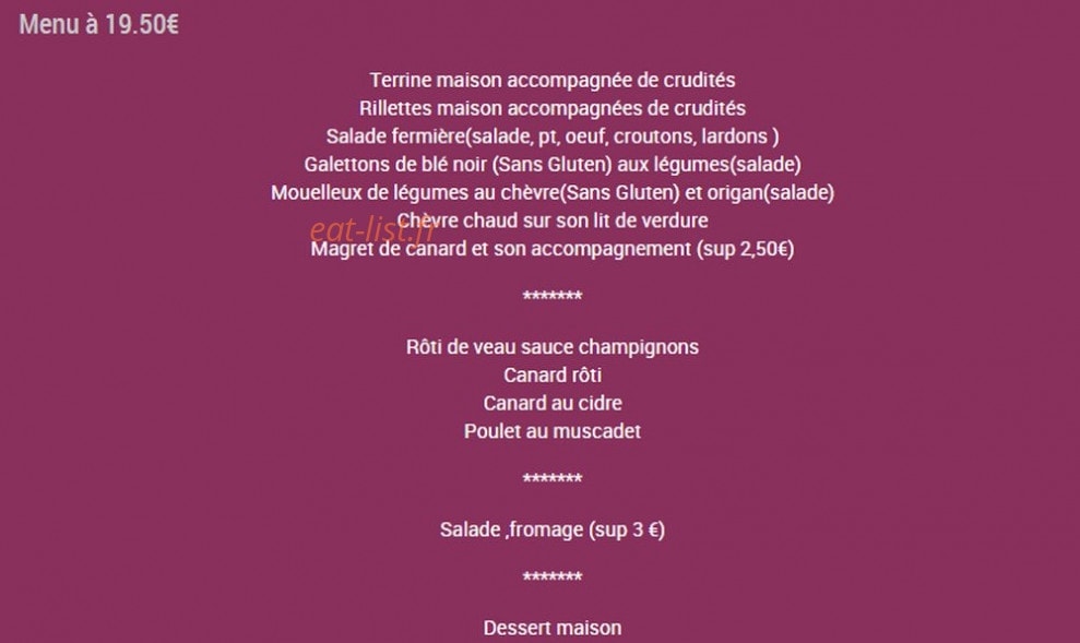 Ferme auberge la Morinais — carte page 2