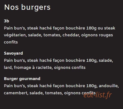 3B Bistro Gourmand — carte page 5