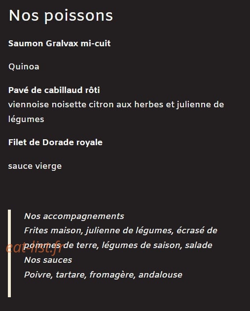 3B Bistro Gourmand — carte page 3
