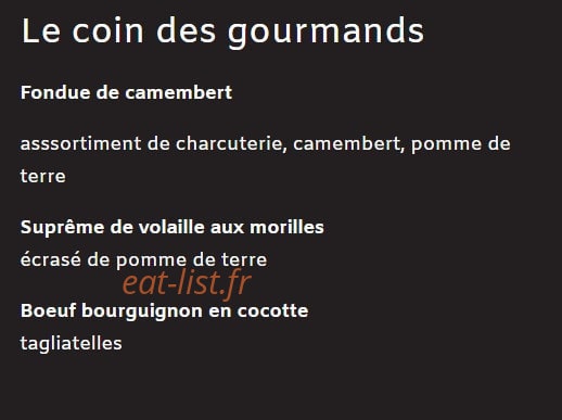 3B Bistro Gourmand — carte page 4