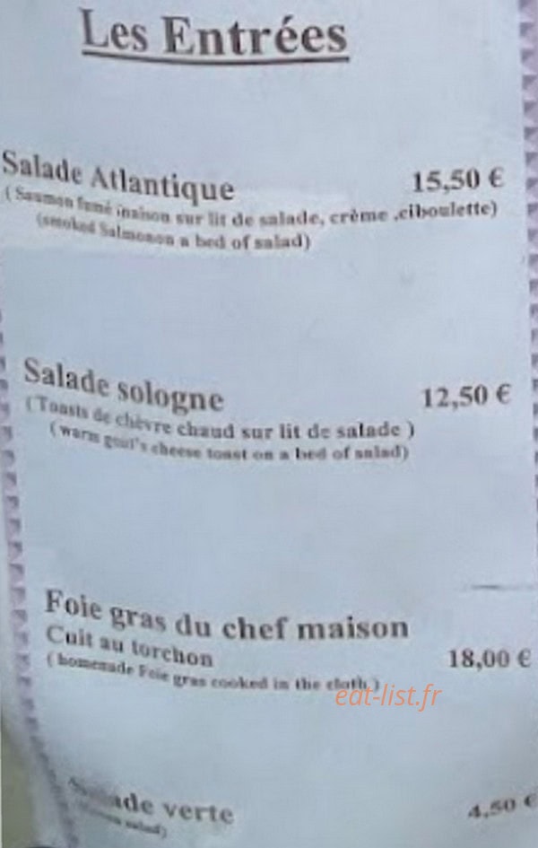 La Cuillère en bois — carte page 1