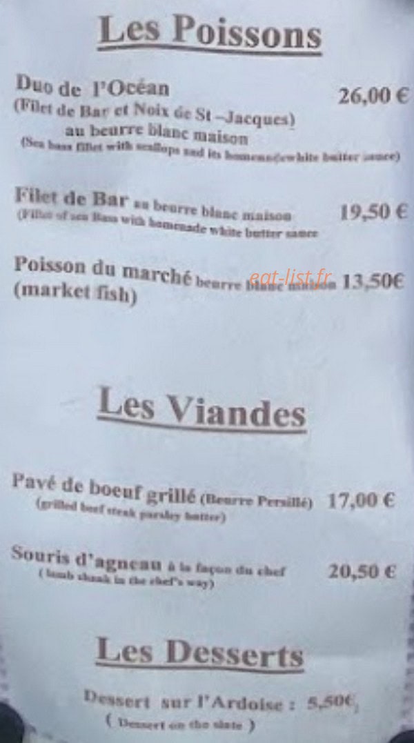La Cuillère en bois — carte page 2
