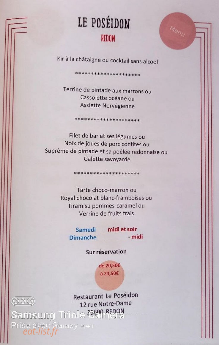 Le Poseidon — carte page 1