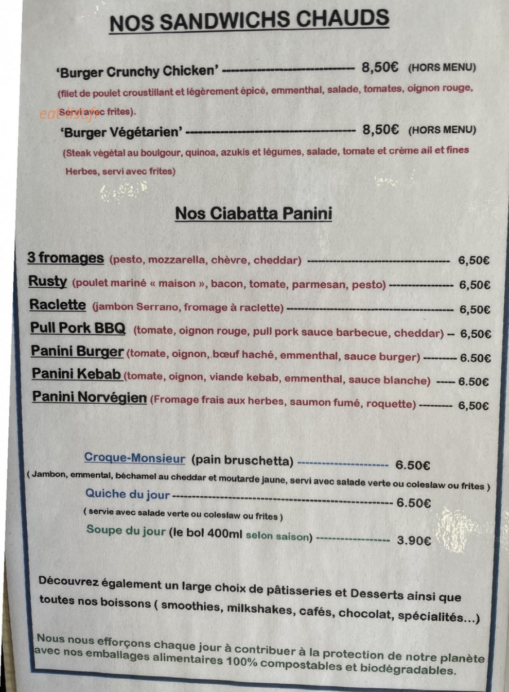 Rooster café — carte page 4