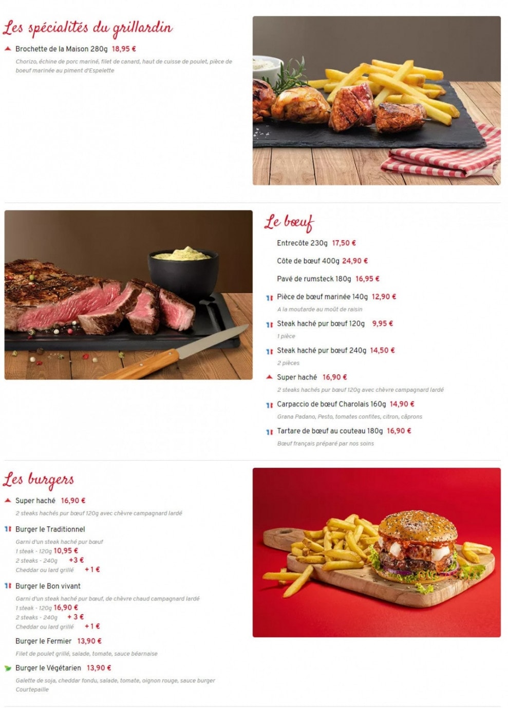 Courtepaille — carte page 2