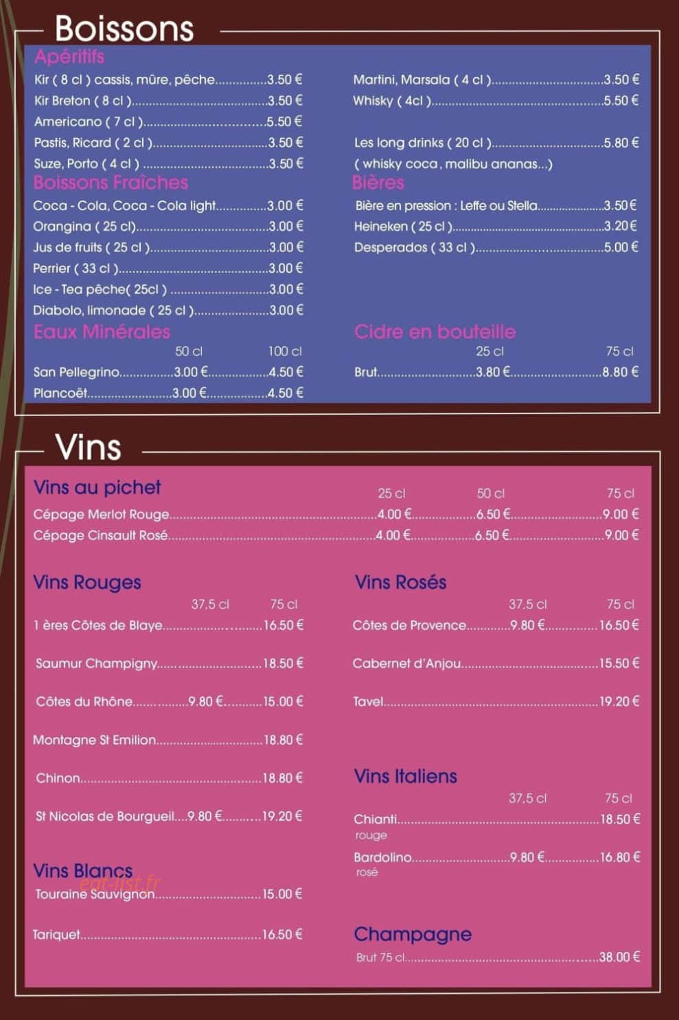 L'Origan — carte page 3