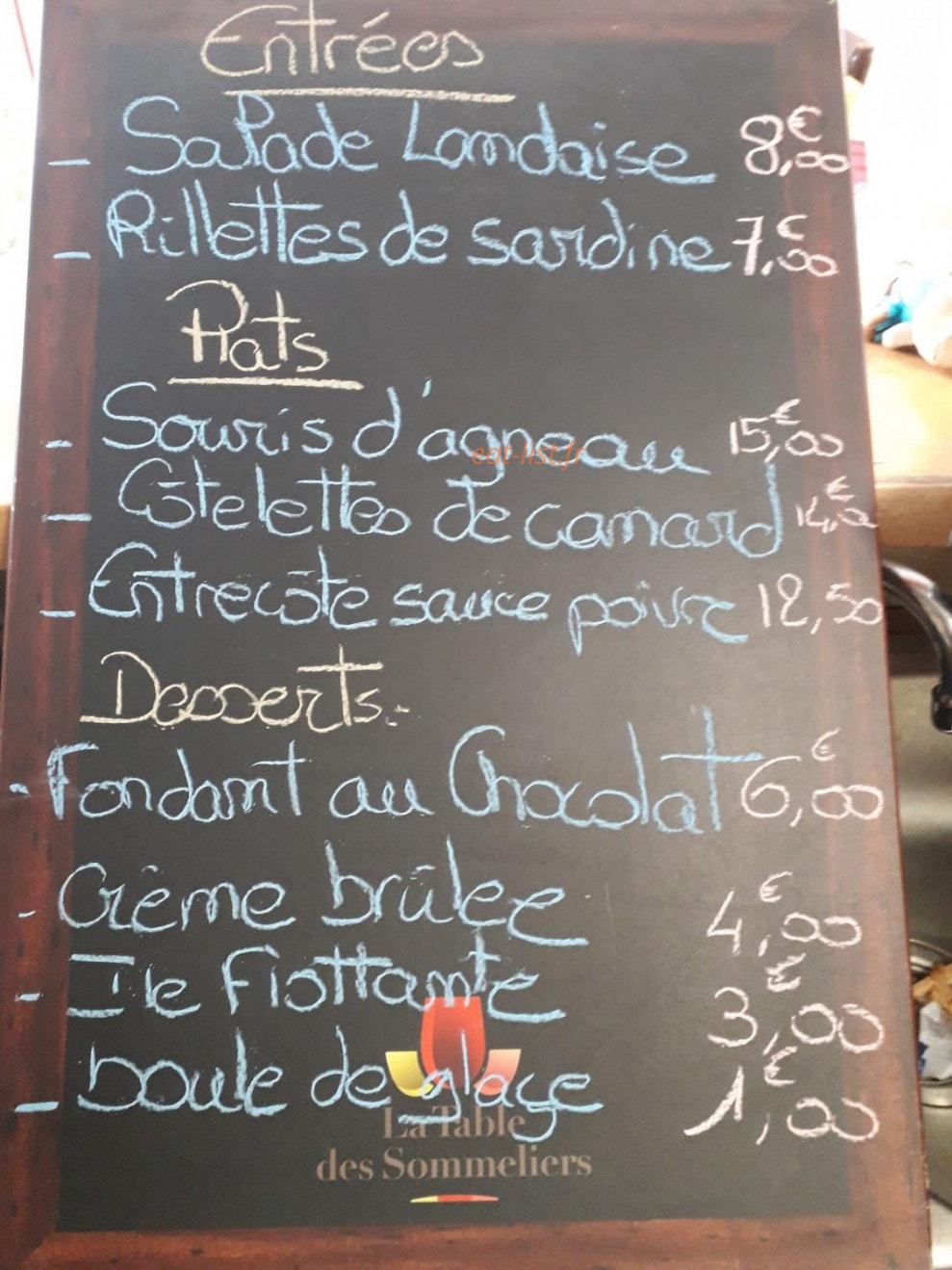 Au P'tit Resto — carte page 1
