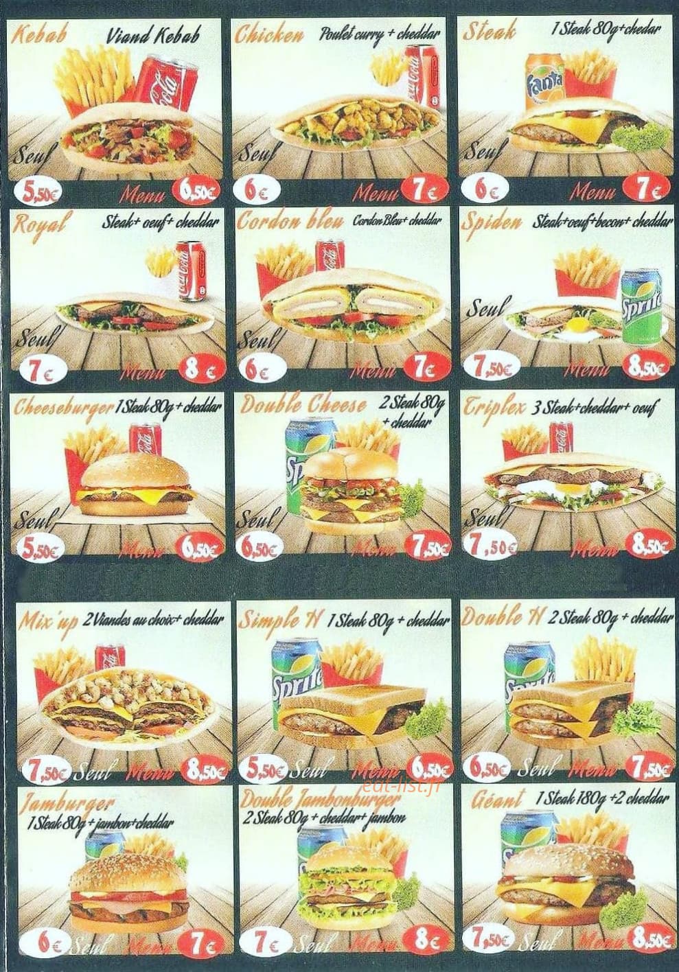 B fastfood restaurant — carte page 2