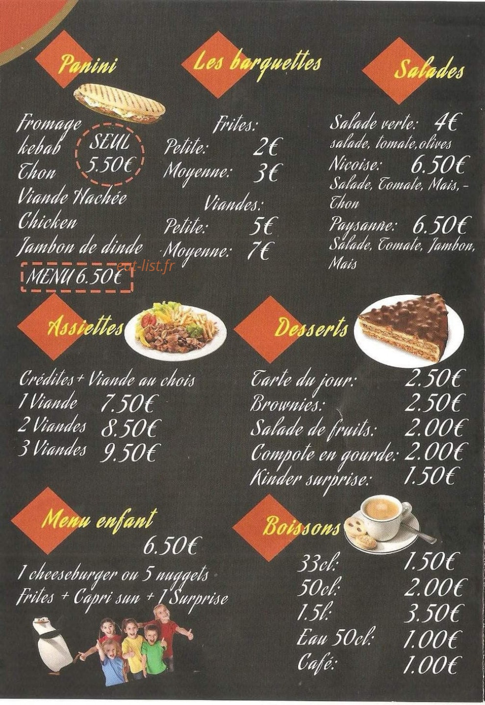 B fastfood restaurant — carte page 4