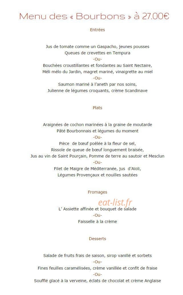 La Petite Auberge — carte page 6