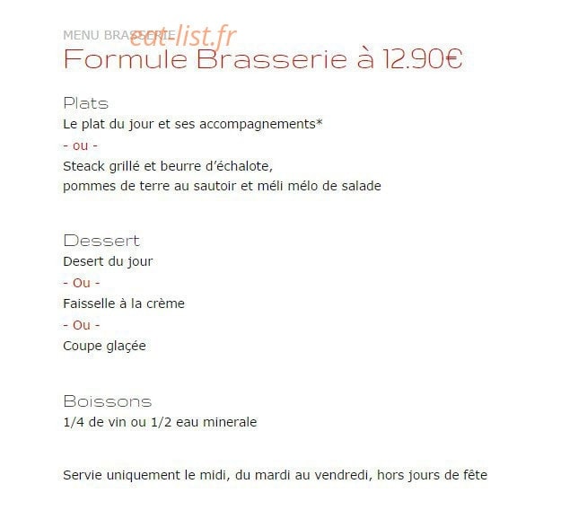 La Petite Auberge — carte page 10