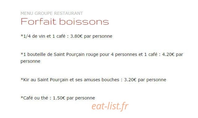 La Petite Auberge — carte page 14