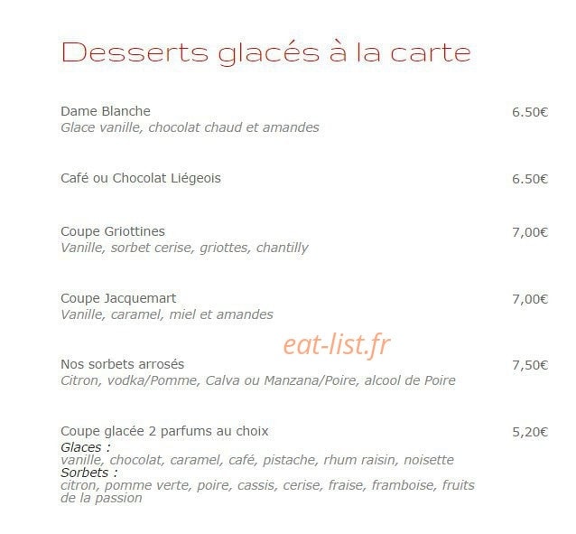 La Petite Auberge — carte page 4