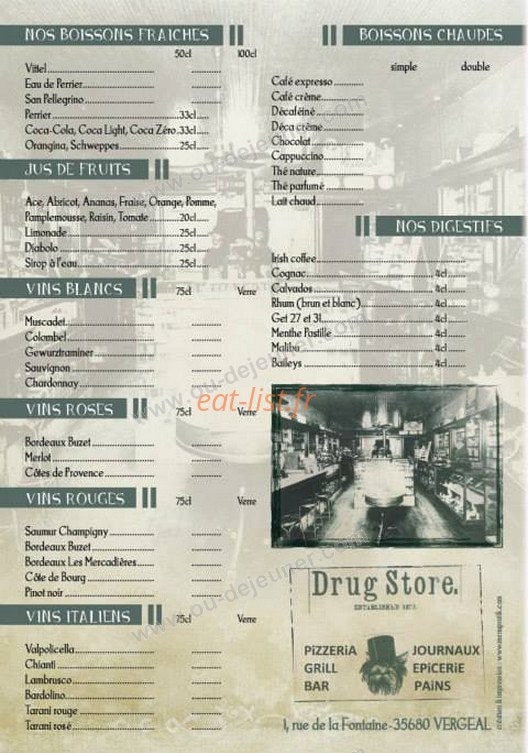 Drug Store — carte page 4