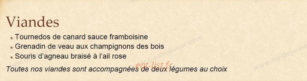 A la Bonne Pâte — carte page 8