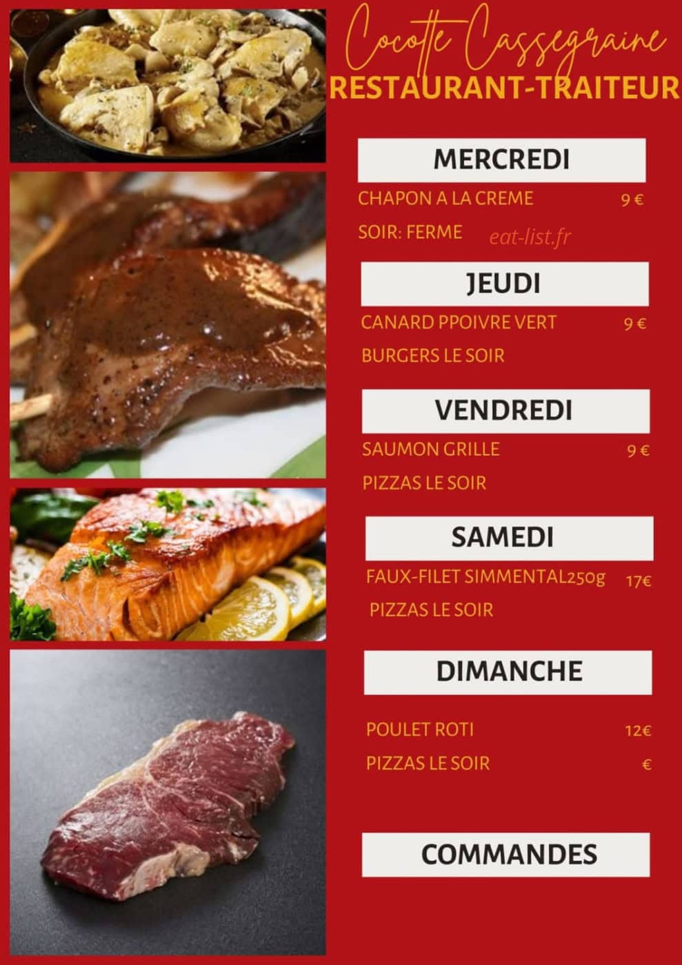Cocotte Cassegraine — carte page 2